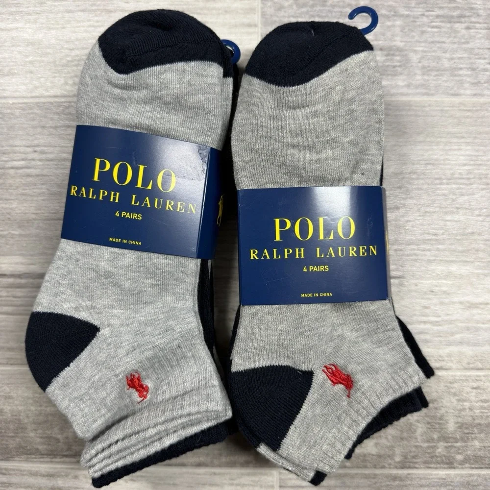 Polo Ralph Lauren Classic Sport Low Cut Ankle Socks Men's 10-13 Pack Of 4 - Lot